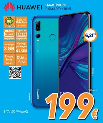Promotions Huawei smartphone p smart+ 2019 - Huawei - Valide de 25/09/2019 à 29/10/2019 chez Krefel