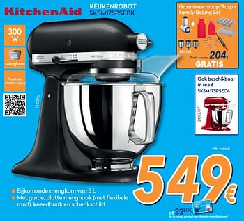 Promoties Kitchenaid keukenrobot 5ksm175psebk - Kitchenaid - Geldig van 25/09/2019 tot 29/10/2019 bij Krefel