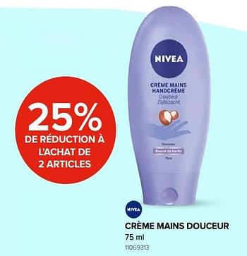 Promotions Nivea crème mains douceur 25% de réduction à l`achat de 2 articles - Nivea - Valide de 27/09/2019 à 21/10/2019 chez Euro Shop