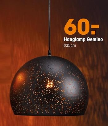 Promoties Hanglamp gemino - Huismerk - Kwantum - Geldig van 30/09/2019 tot 15/03/2020 bij Kwantum