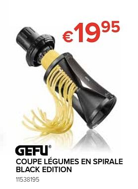 Promotions Coupe légumes en spirale black edition - Gefu - Valide de 27/09/2019 à 21/10/2019 chez Euro Shop