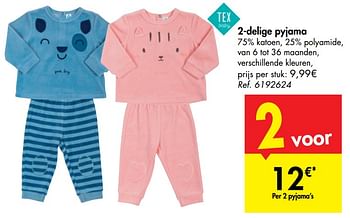 Promotion Carrefour 2 Delige Pyjama Tex Baby Bebe Grossesse Valide Jusqua 4 Promobutler