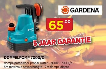 Promoties Gardena dompelpomp 7000-c - Gardena - Geldig van 01/10/2019 tot 20/10/2019 bij Bouwcenter Frans Vlaeminck