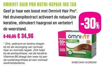 Promoties Omnivit hair pro nutri-repair - Omnivit - Geldig van 01/10/2019 tot 30/11/2019 bij Medi-Market