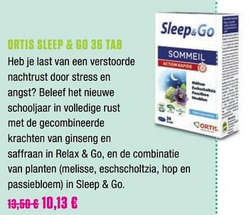 Promoties Ortis sleep + go - Ortis - Geldig van 01/10/2019 tot 30/11/2019 bij Medi-Market