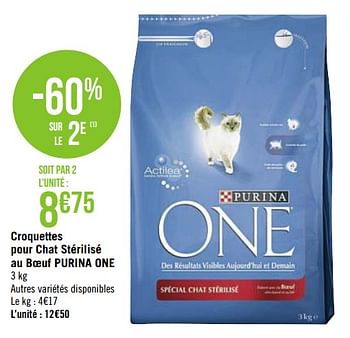 Promotion Super Casino Croquettes Pour Chat Sterilise Au Boeuf Purina One Purina Animaux Accessoires Valide Jusqua 4 Promobutler