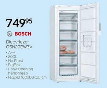 Promoties Bosch diepvriezer gsn29ew3v - Bosch - Geldig van 27/09/2019 tot 31/10/2019 bij ShopWillems