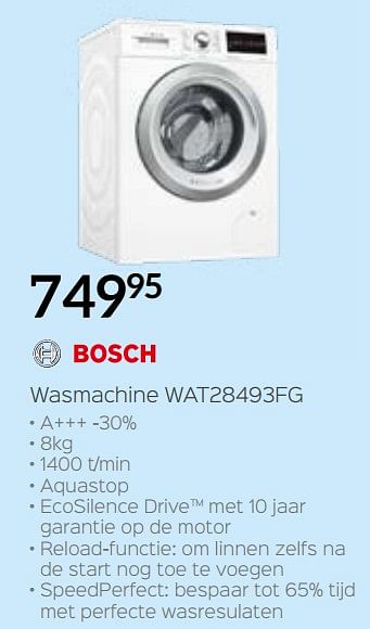 promotie: Bosch wasmachine wat28493fg Bosch (Elektrische apparaten) Geldig tot 31/10/19 Promobutler