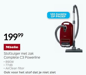 Promoties Miele stofzuiger met zak complete c3 powerline - Miele - Geldig van 27/09/2019 tot 31/10/2019 bij ShopWillems