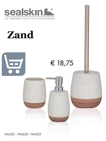 Promotions Braid toiletborstel zand - Sealskin - Valide de 27/09/2019 à 17/11/2019 chez Multi Bazar
