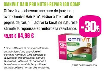 Promotions Omnivit hair pro nutri-repair - Omnivit - Valide de 01/10/2019 à 30/11/2019 chez Medi-Market
