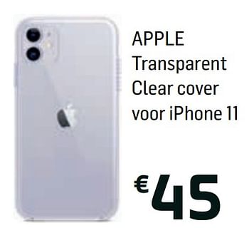 Promoties Apple transparent clear cover voor iphone 11 - Apple - Geldig van 25/09/2019 tot 30/09/2019 bij Base
