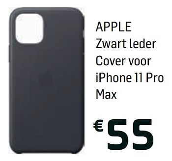 Promoties Apple zwart leder cover voor iphone 11 pro max - Apple - Geldig van 25/09/2019 tot 30/09/2019 bij Base