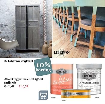 Promoties Afwerking patina effect 150ml satijn wit - Libéron - Geldig van 27/09/2019 tot 17/11/2019 bij Multi Bazar