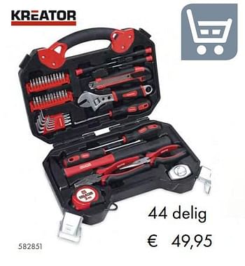 Promotions Kreator kofferset 44 delig - Kreator - Valide de 27/09/2019 à 17/11/2019 chez Multi Bazar