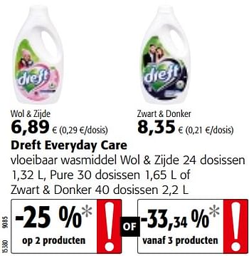 Promoties Dreft everyday care vloeibaar wasmiddel wol + zijde - Dreft - Geldig van 25/09/2019 tot 08/10/2019 bij Colruyt