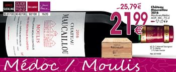 Promoties Château maucaillou moulis-en-médoc - Rode wijnen - Geldig van 30/09/2019 tot 28/10/2019 bij Cora
