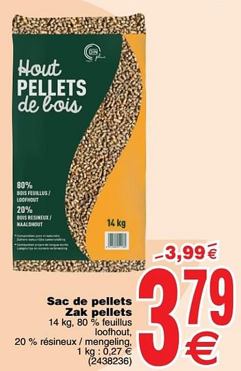 Promotions Sac de pellets zak pellets - Produit maison - Cora - Valide de 01/10/2019 à 14/10/2019 chez Cora