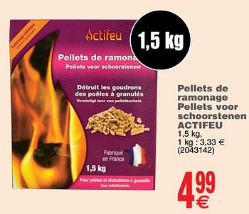 Promoties Pellets de ramonage pellets voor schoorstenen actifeu - Actifeu - Geldig van 01/10/2019 tot 14/10/2019 bij Cora