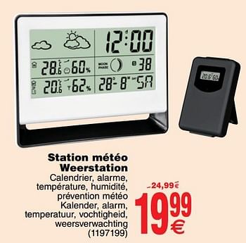 Promotions Station météo weerstation - Produit maison - Cora - Valide de 01/10/2019 à 14/10/2019 chez Cora