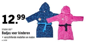 Promoties Badjas voor kinderen - Studio 100 - Geldig van 07/10/2019 tot 12/10/2019 bij Lidl