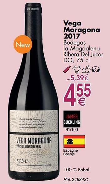 Promoties Vega moragona 2017 bodegas la magdalena ribera del jucar - Rode wijnen - Geldig van 30/09/2019 tot 28/10/2019 bij Cora