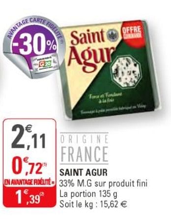 Promoties Saint agur - Saint Agur - Geldig van 25/09/2019 tot 06/10/2019 bij G20