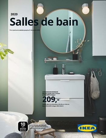 Promotions Godmorgon-odensvik meuble lavabo avec 2 tiroirs et dalskär mitigeur - Produit maison - Ikea - Valide de 23/08/2019 à 31/07/2020 chez Ikea