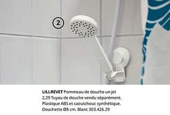 Promoties Lillrevet pommeau de douche un jet - Huismerk - Ikea - Geldig van 23/08/2019 tot 31/07/2020 bij Ikea