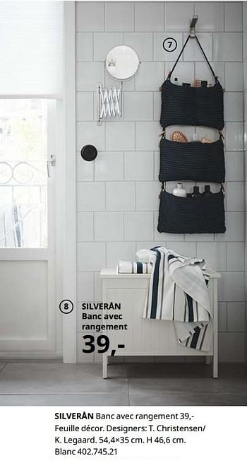 Promoties Silverån banc avec rangement - Huismerk - Ikea - Geldig van 23/08/2019 tot 31/07/2020 bij Ikea