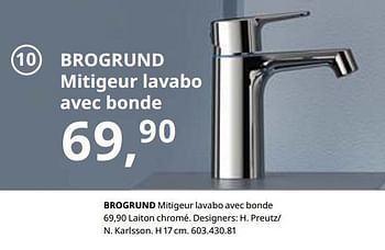 Promotions Brogrund mitigeur lavabo avec bonde - Produit maison - Ikea - Valide de 23/08/2019 à 31/07/2020 chez Ikea