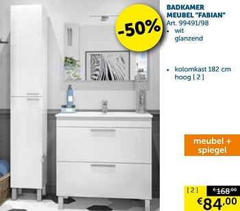 Promoties Badkamer meubel fabian kolomkast - Belbano - Geldig van 08/10/2019 tot 04/11/2019 bij Zelfbouwmarkt