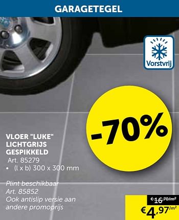 Promoties Vloer luke lichtgrijs gespikkeld - Huismerk - Zelfbouwmarkt - Geldig van 08/10/2019 tot 04/11/2019 bij Zelfbouwmarkt