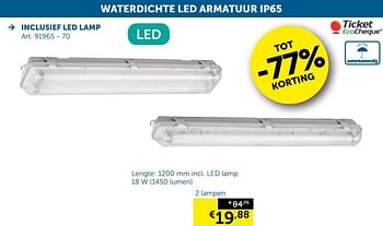 Promoties Waterdichte led armatuur ip65 2 lampen - Huismerk - Zelfbouwmarkt - Geldig van 08/10/2019 tot 04/11/2019 bij Zelfbouwmarkt