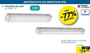 Promoties Waterdichte led armatuur ip65 2 lampen - Huismerk - Zelfbouwmarkt - Geldig van 08/10/2019 tot 04/11/2019 bij Zelfbouwmarkt