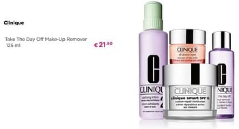 Promoties Clinique take the day off make-up remover - CLINIQUE - Geldig van 30/09/2019 tot 27/10/2019 bij ICI PARIS XL