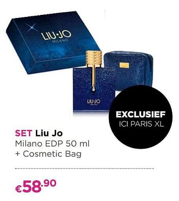 Promoties Set liu jo milano edp + cosmetic bag - Liu Jo - Geldig van 30/09/2019 tot 27/10/2019 bij ICI PARIS XL