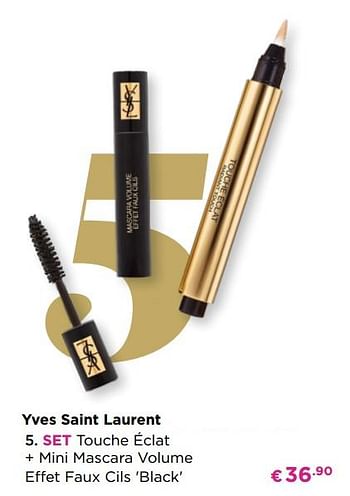 Promoties Yves saint laurent set touche éclat + mini mascara volume effet faux cils black - Yves Saint Laurent - Geldig van 30/09/2019 tot 27/10/2019 bij ICI PARIS XL