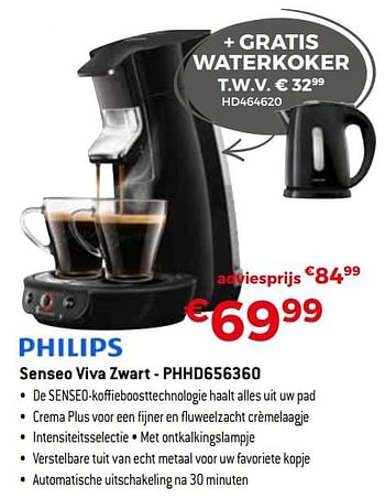 Promoties Philips senseo viva zwart - phhd656360 - Philips - Geldig van 01/10/2019 tot 31/10/2019 bij Exellent