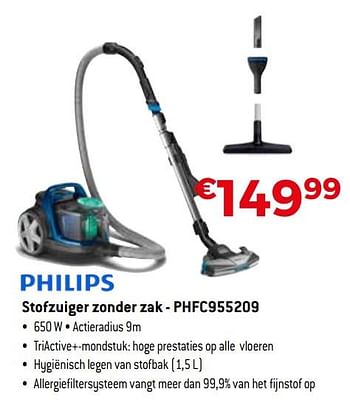Promotions Philips stofzuiger zonder zak - phfc955209 - Philips - Valide de 01/10/2019 à 31/10/2019 chez Exellent