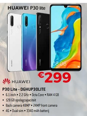 Promoties Huawei p30 lite - dghup30lite - Huawei - Geldig van 01/10/2019 tot 31/10/2019 bij Exellent