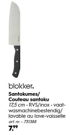 Promoties Santokumes- couteau santoku - Huismerk - Blokker - Geldig van 30/09/2019 tot 27/10/2019 bij Blokker
