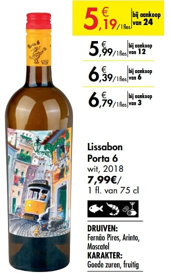 Promoties Lissabon porta 6 wit - Witte wijnen - Geldig van 26/09/2019 tot 22/10/2019 bij Carrefour