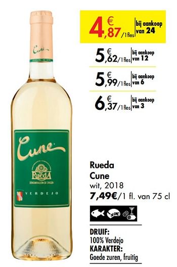 Promotions Rueda cune wit - Vins blancs - Valide de 26/09/2019 à 22/10/2019 chez Carrefour