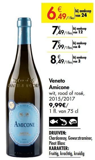 Promotions Veneto amicone wit, rood of rosé - Vins blancs - Valide de 26/09/2019 à 22/10/2019 chez Carrefour