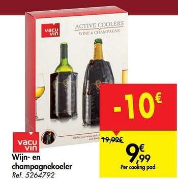 Promoties Wijn- en champagnekoeler - Vacuvin - Geldig van 26/09/2019 tot 22/10/2019 bij Carrefour
