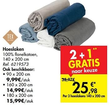 Promoties Hoeslaken - Tex - Geldig van 02/10/2019 tot 14/10/2019 bij Carrefour