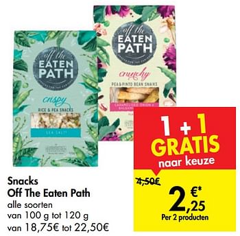 Promotions Snacks off the eaten path - Off the Eaten Path - Valide de 02/10/2019 à 14/10/2019 chez Carrefour