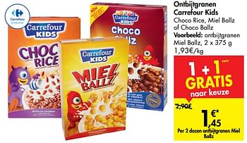 Promoties Ontbijtgranen carrefour kids ontbijtgranen miel ballz - Huismerk - Carrefour  - Geldig van 02/10/2019 tot 14/10/2019 bij Carrefour