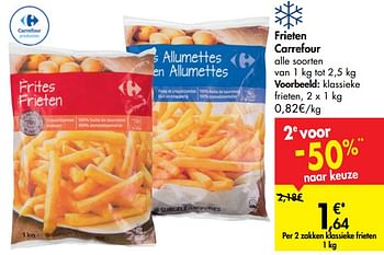 Promoties Frieten carrefour klassieke frieten - Huismerk - Carrefour  - Geldig van 02/10/2019 tot 14/10/2019 bij Carrefour